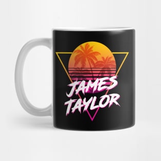 James Taylor - Proud Name Retro 80s Sunset Aesthetic Design Mug